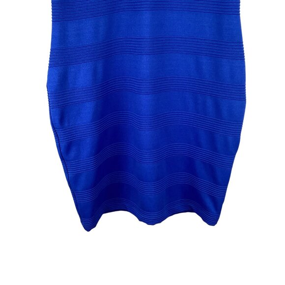 Bisou Bisou Dress Size 12 Blue‎ V-Neck Short Sleeve Bodycon Fitted - Picture 6 of 9